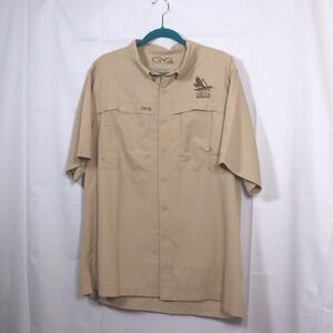 GameGuard Outdoors Fishing Shirt Mens XL Tan Delta Waterfowl Vented Performance